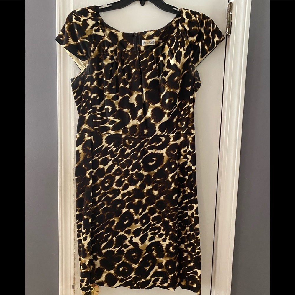 Pinup style animal print fitted dress
